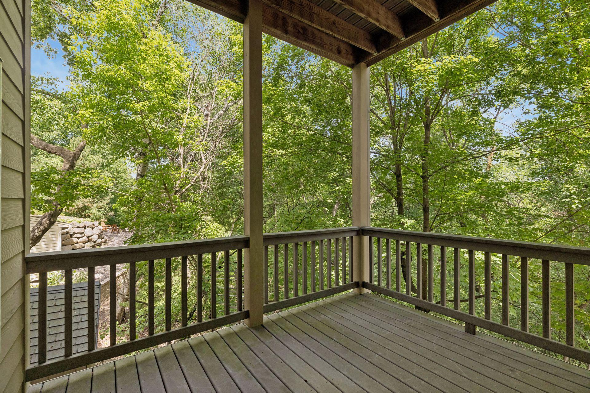 Two covered decks with composite decking.
