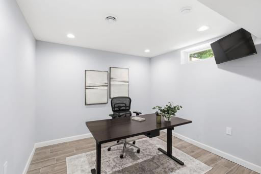 Lower level flex room makes a great office!