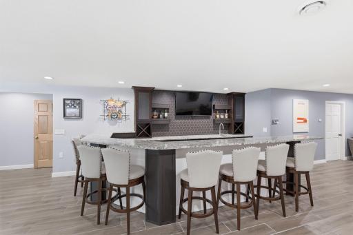 Full wet bar, with dishwasher and wine fridge