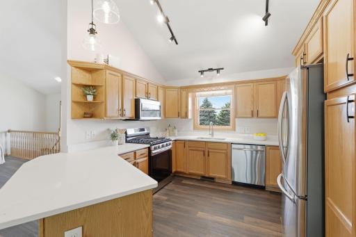Updated kitched! All new countertops and stainless steel appliances!