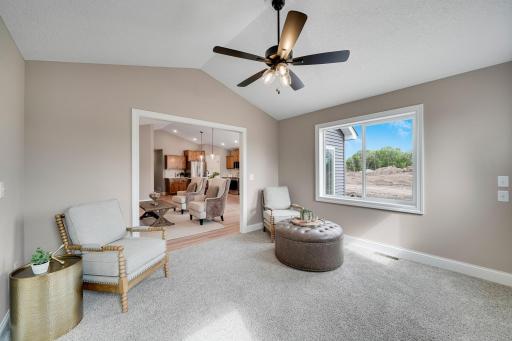 Large windows bring in lots of natural light.