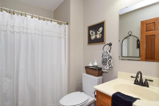 Geared for Guests the 3/4 Bath Comes Complete with a Shower! Nice Sized One Too-No Mini Me Neo Angle Shower Here!!!