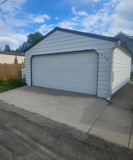 Front of garage