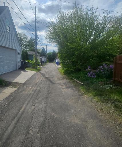 Alley leading to garage