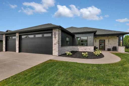 Luxurious stone front with modern curb appeal