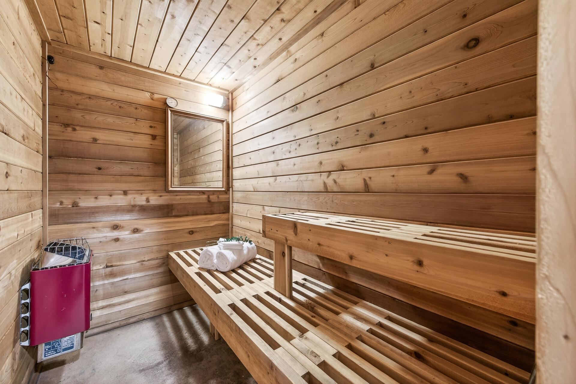 Enjoy luxury living with an in-home sauna - the perfect spot to relax after a long day.