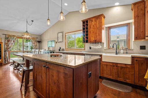 In remodeling added Recessed lighting cans in kitchen, 3 pendants above island