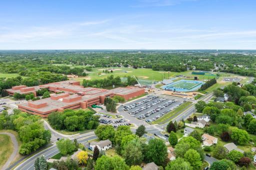View of Eagan Senior High School and Dakota Hills Middle School about 1/4 mile away. Eagan District 196 is a national award winning school district offering college level courses.