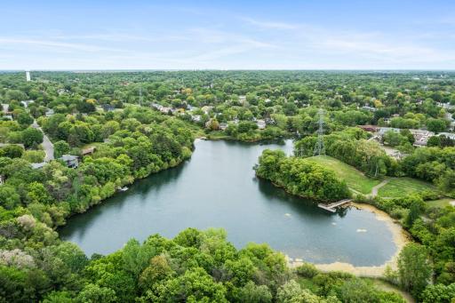 View of Schwanz Lake at Eagan's Trapp Farm Park 1 block south in walking distance