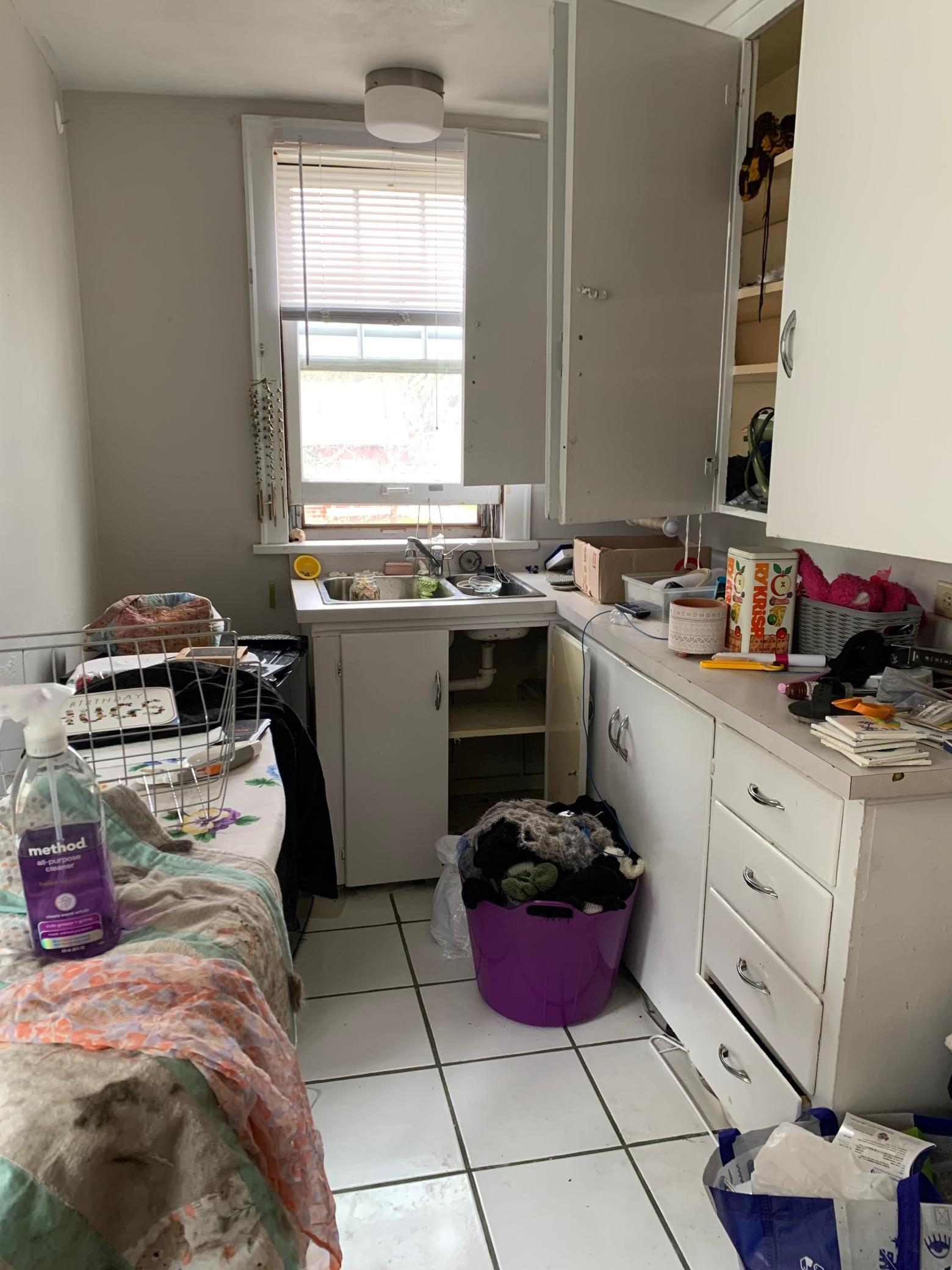 Upper Level Bedroom / Sink and Kitchen area