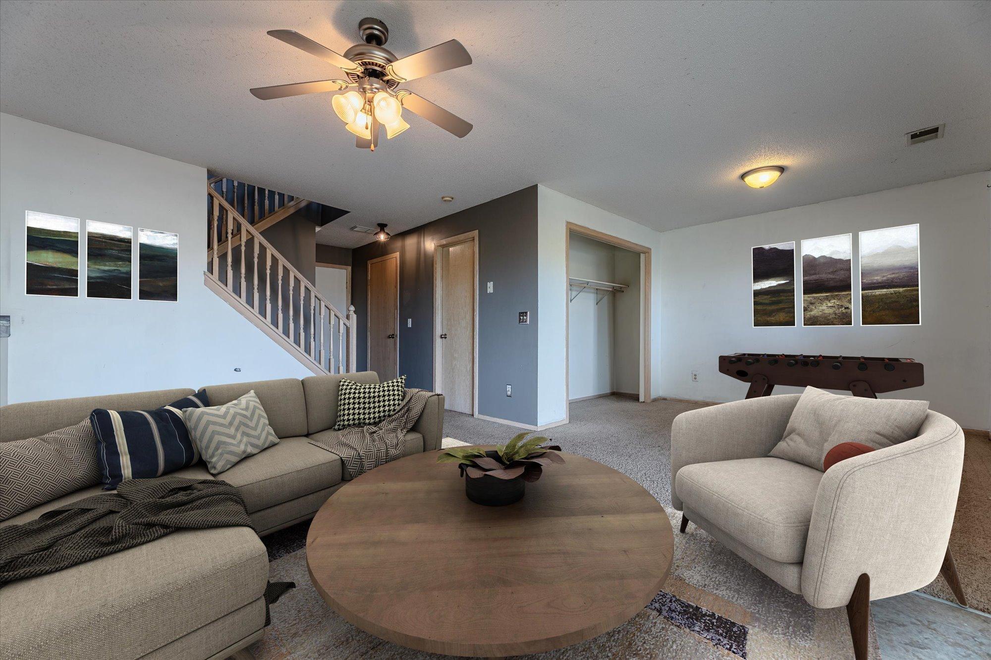 virtual staged family room