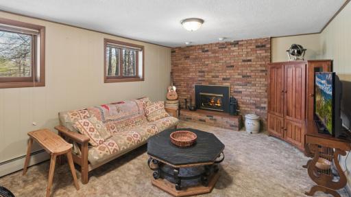 Comfortable family room with gas fireplace