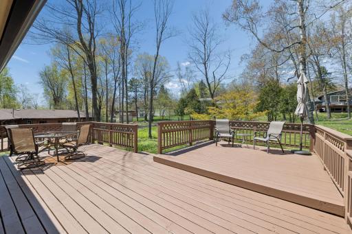 2-tiered, newly painted deck - time to entertain!