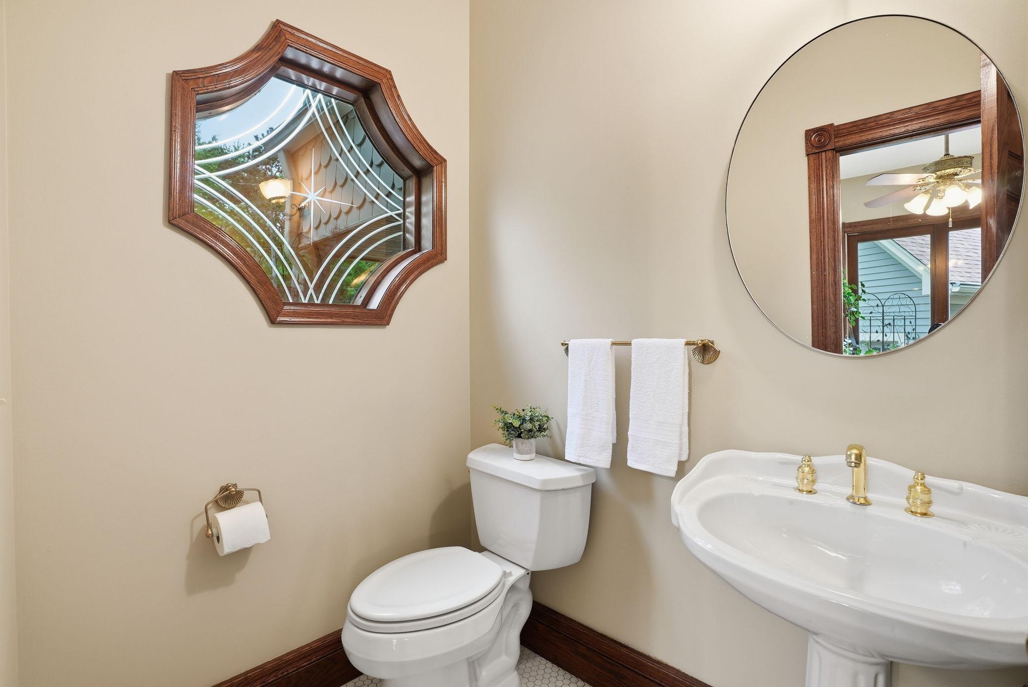 Half bath on main level.