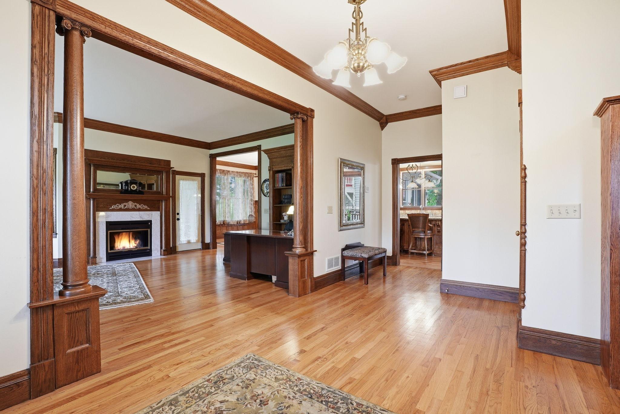Gleaming hardwood floors throughout the main level.