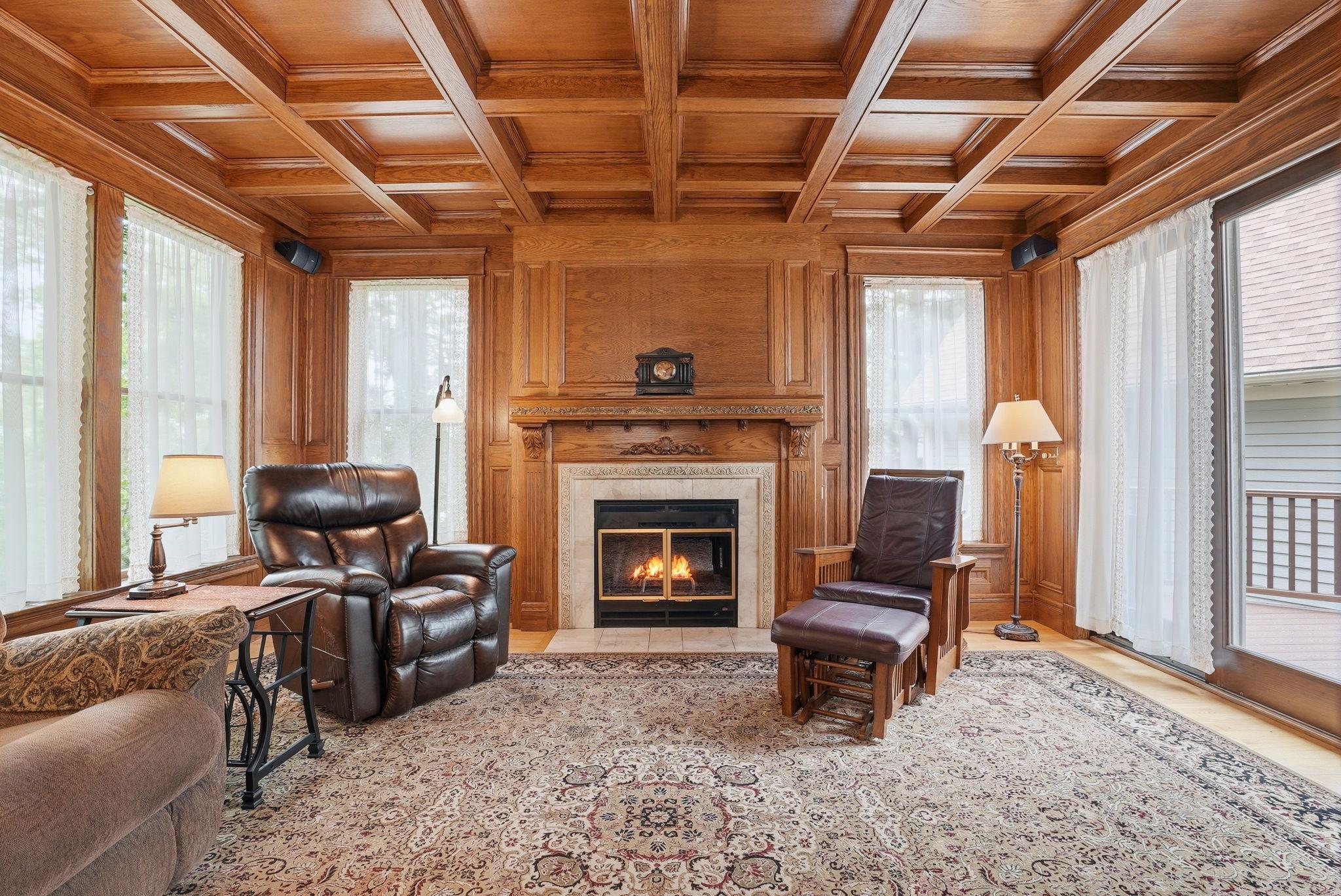 Coffered ceiling in the parlor is exquisite!
