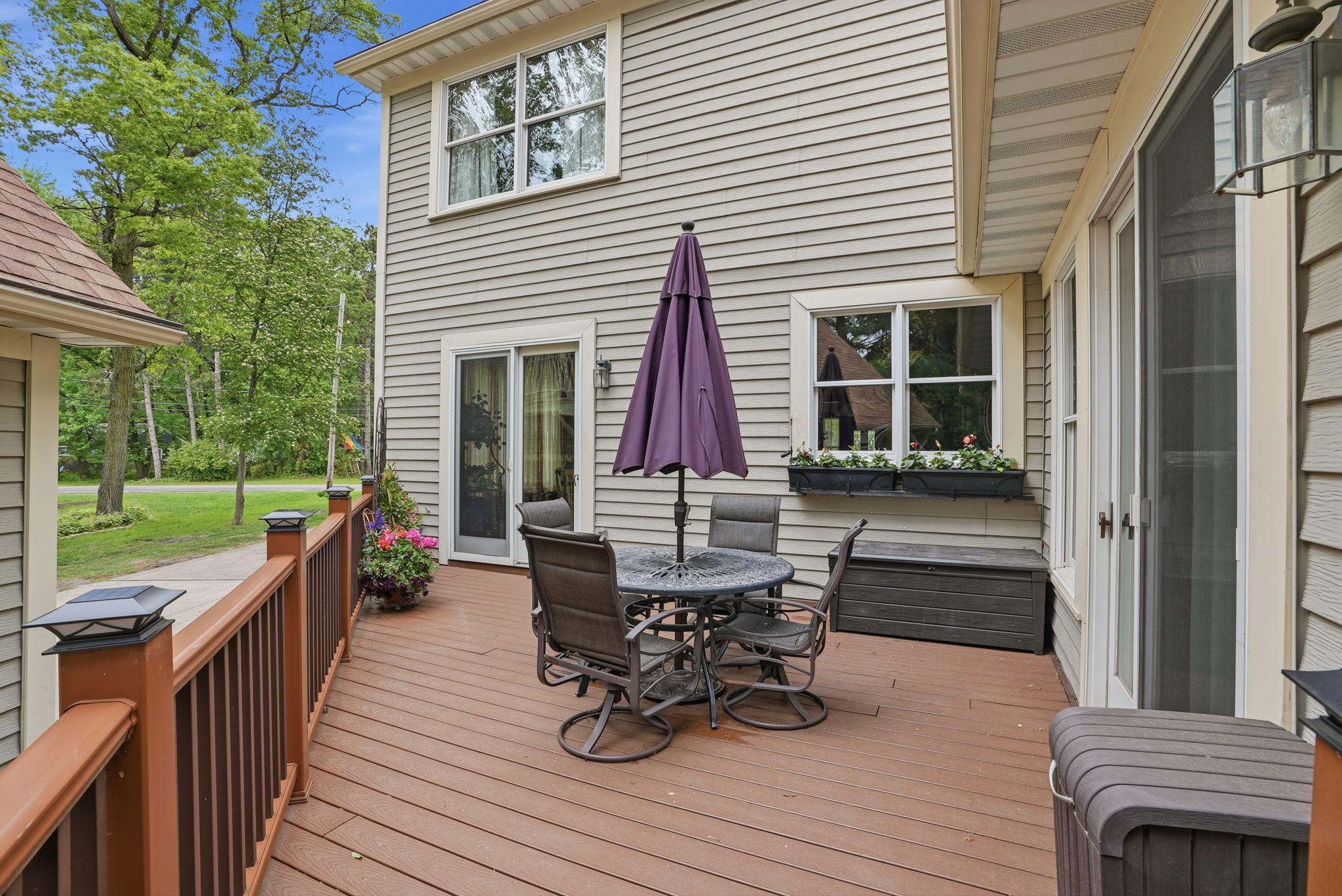 Composite decking make this home truly maintenance-free in every way.