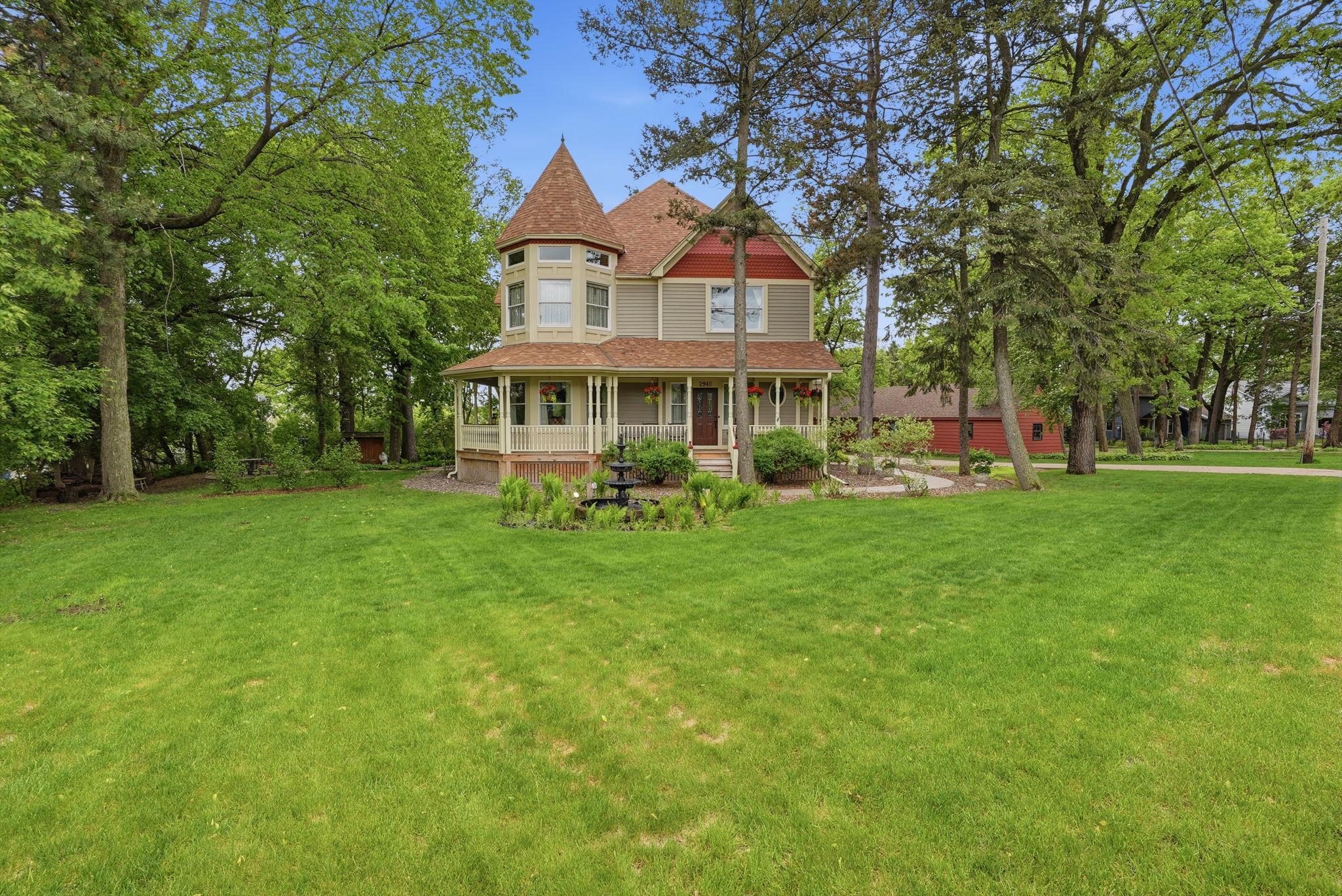 Over a third of an acre lot, lined with mature trees.