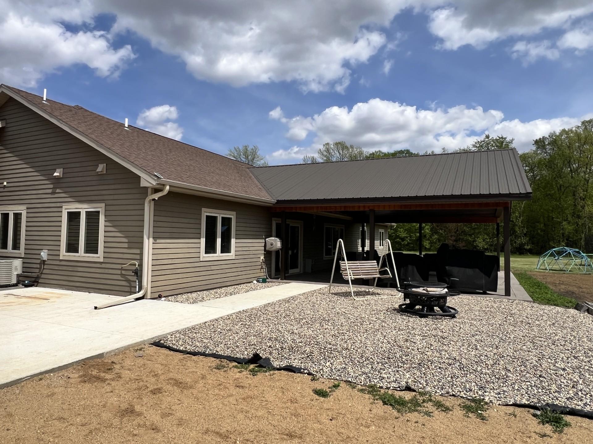 House back with covered porch