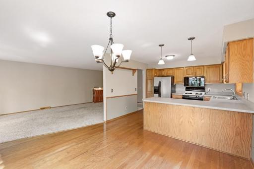 Great flow throughout tying the kitchen/dining and living room all together and leading you to your outdoor deck oasis