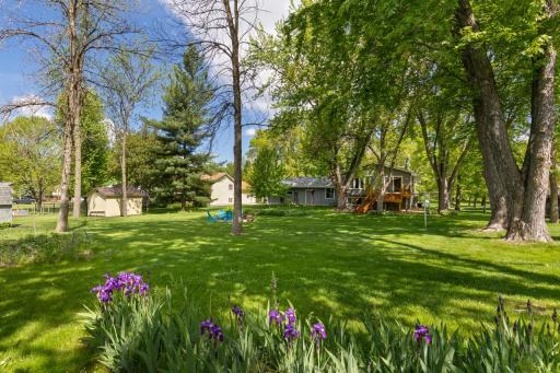 Look at this backyard space!!! So serene and private with mature trees.