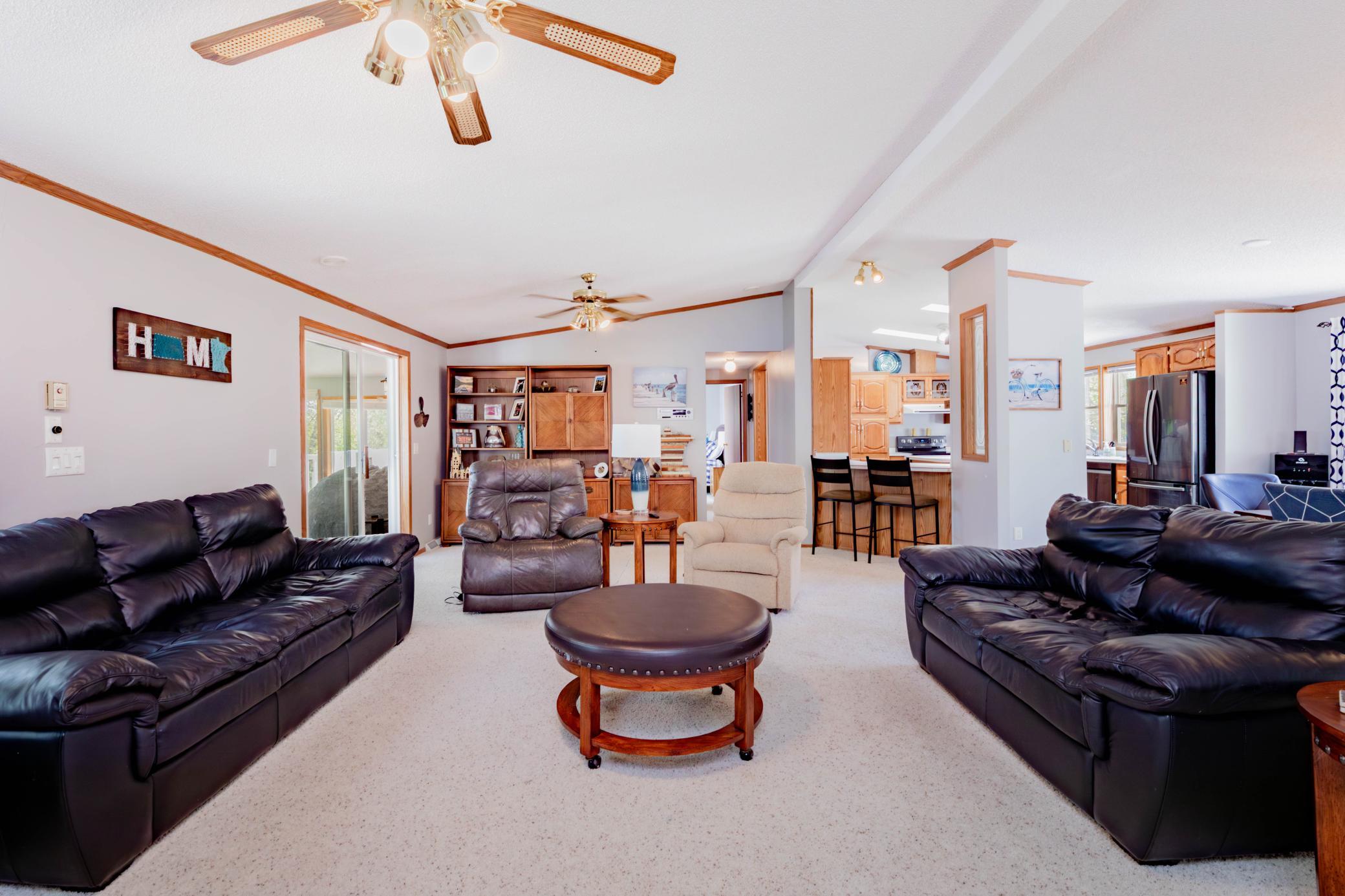 Family Room with vaulted ceilings