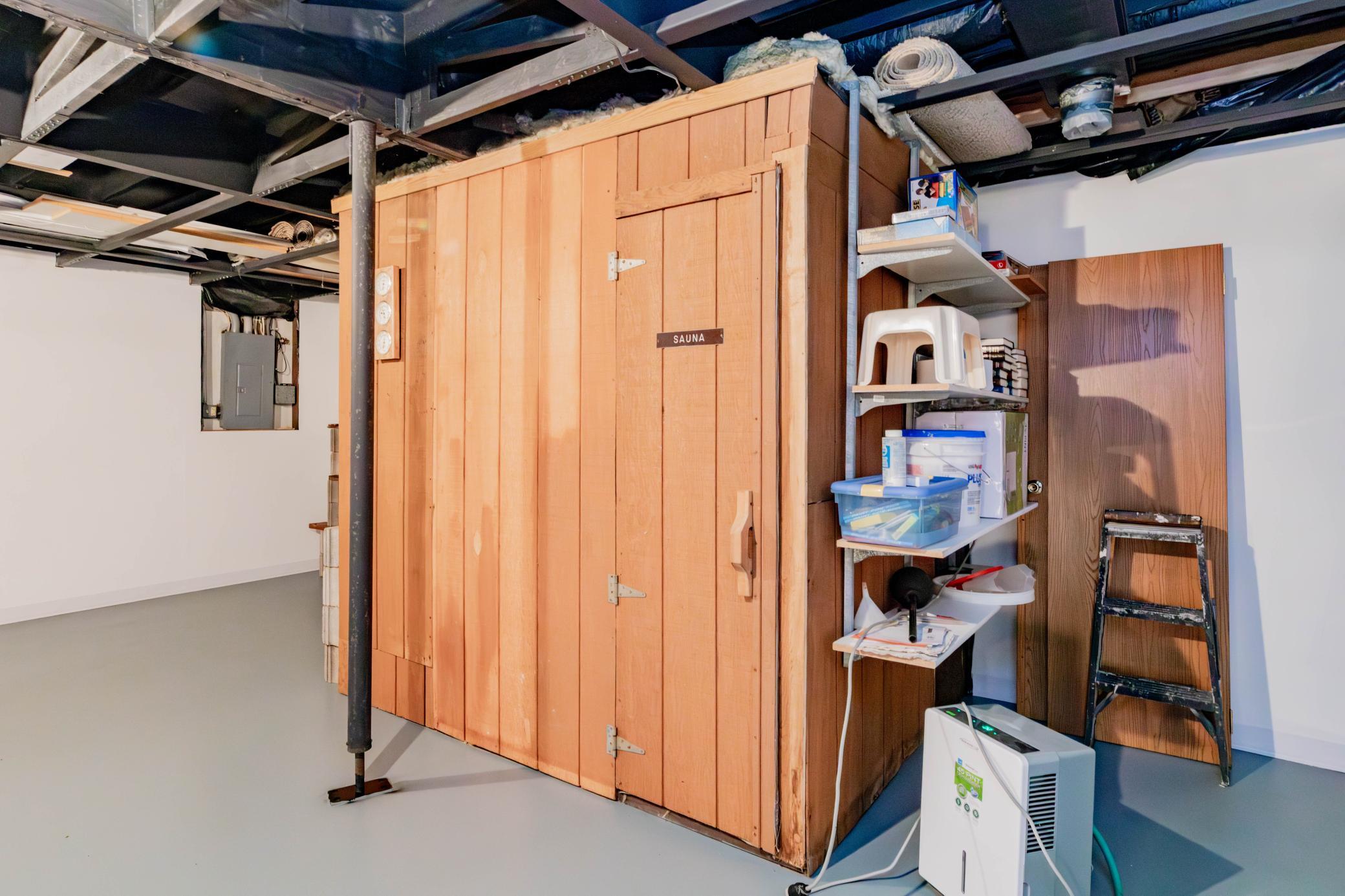 Lower level sauna