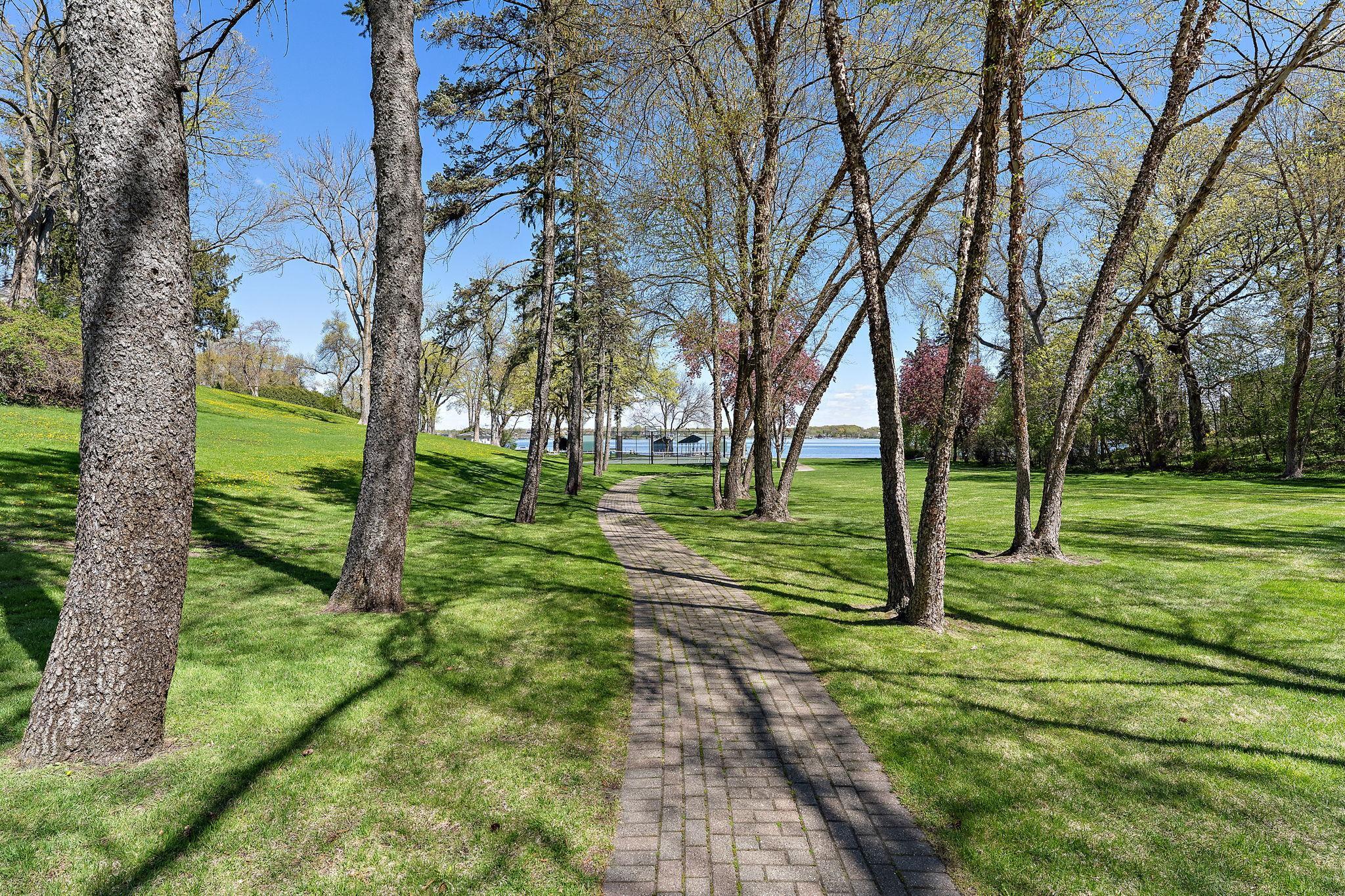 Paver path leading to dock
