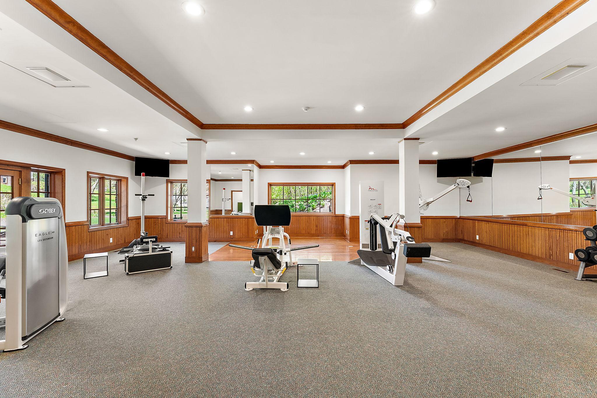 Massive Gym! Adjacent to Sauna and Pool