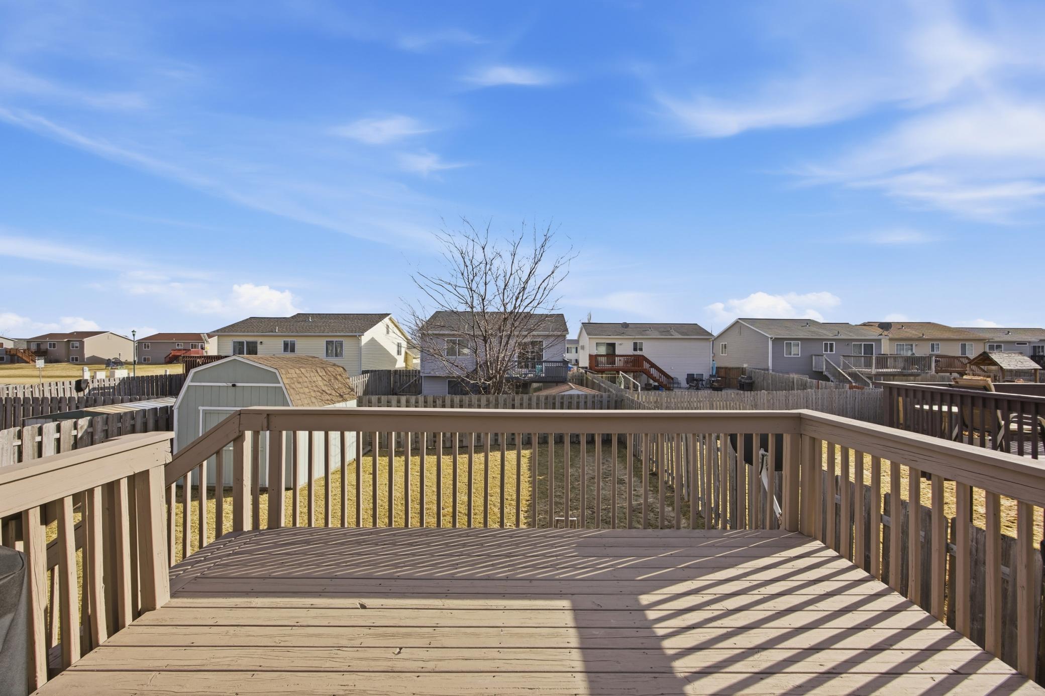 Deck Overlooking Fully Fenced Backyard