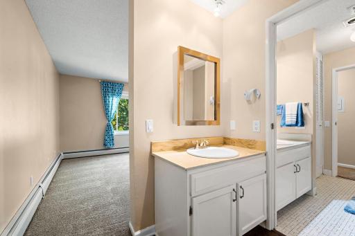 Primary bedroom also features this ensuite sink and vanity.