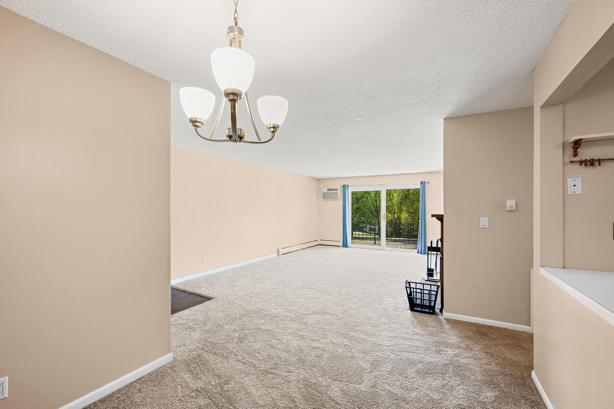 View from the dining room to balcony