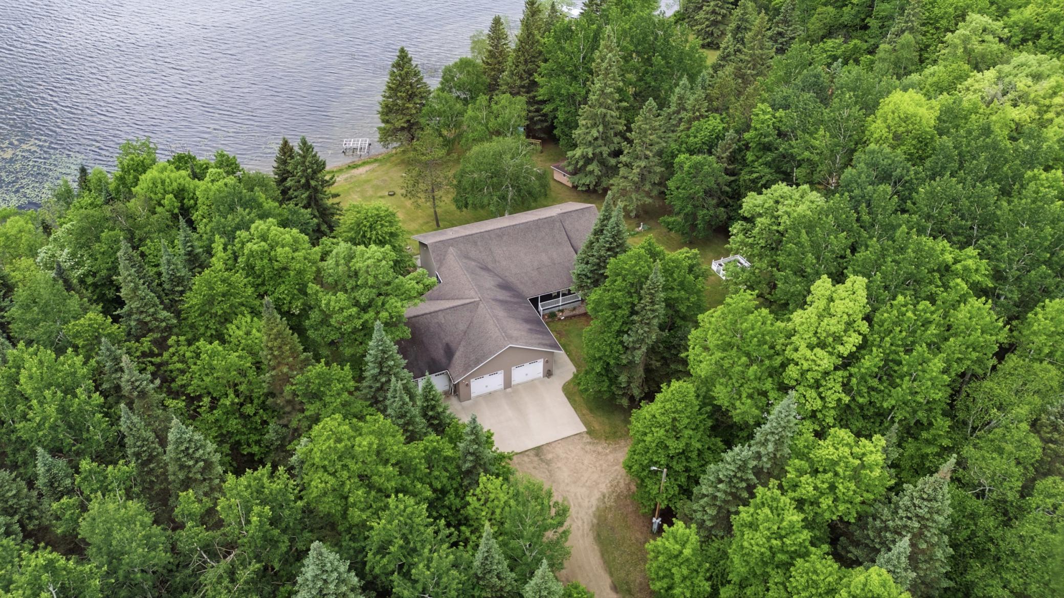 Aerial view from entrance to garage