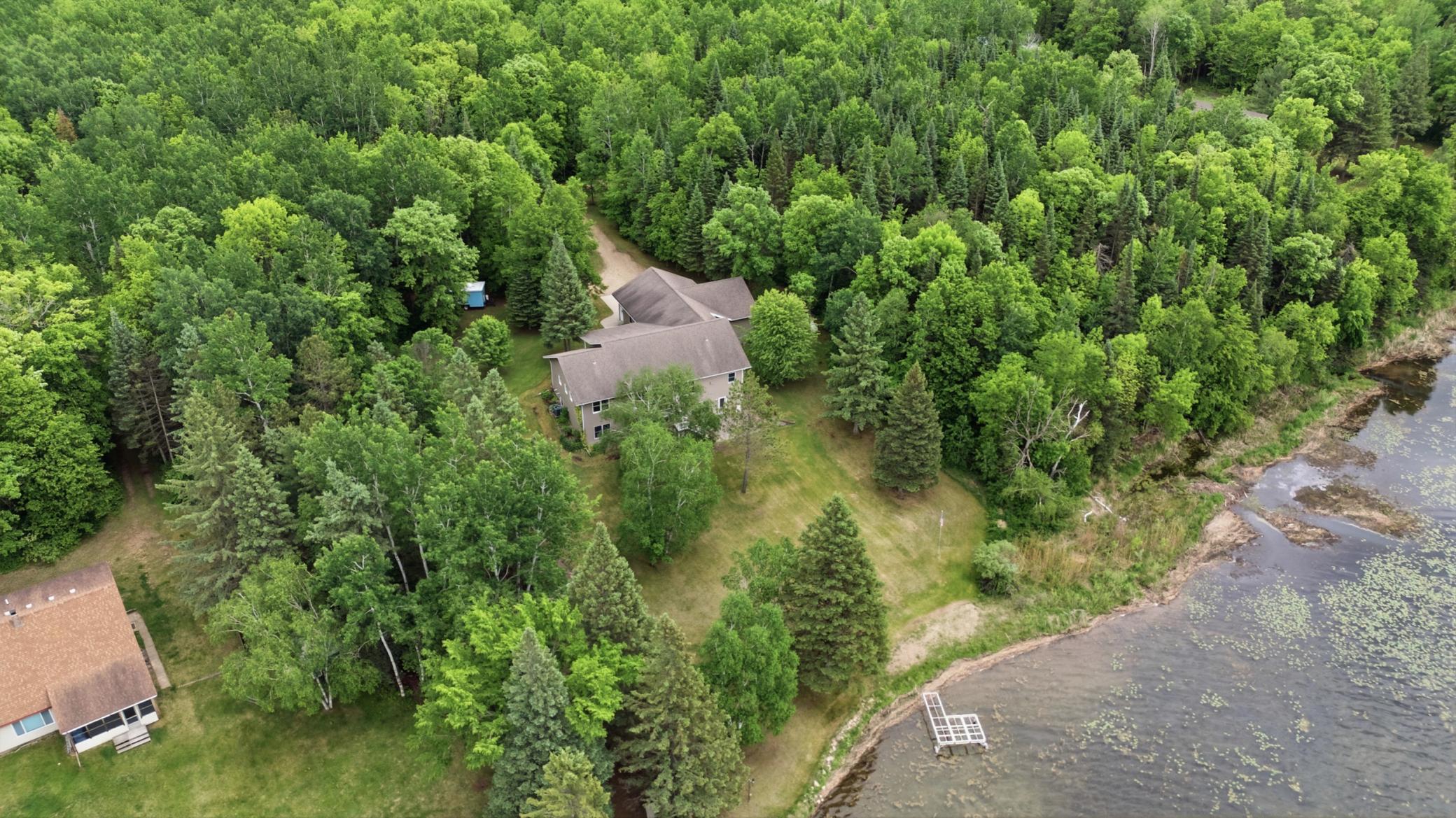 Aerial view from lakefront