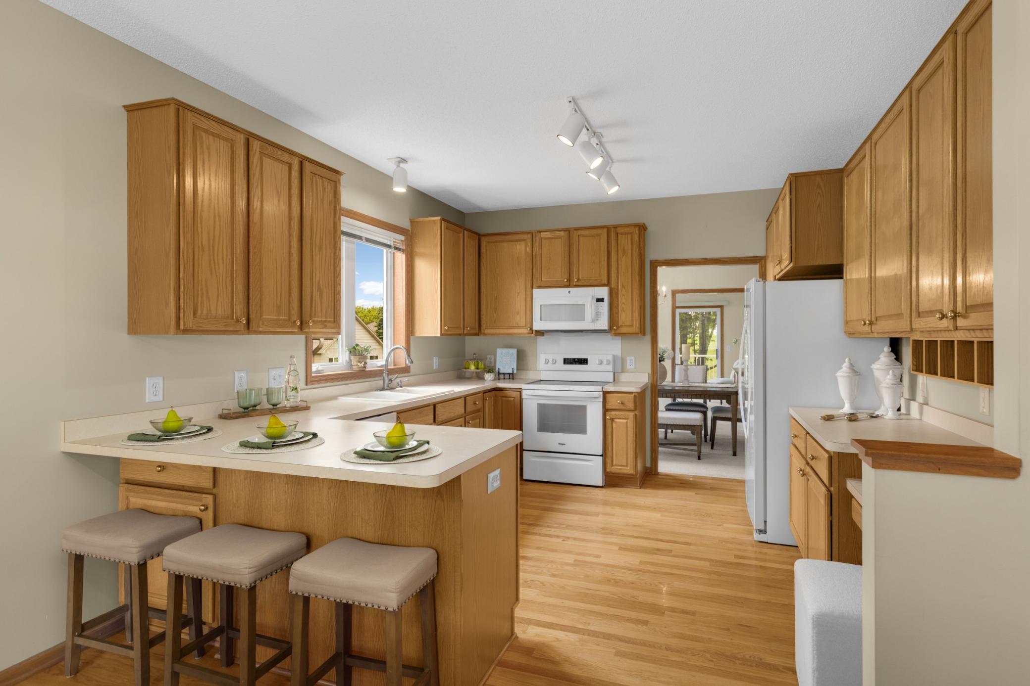 Bright and functional, this kitchen blends everyday convenience with timeless style