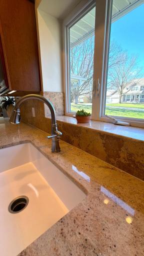 Beautiful view from the large window over the kitchen sink.