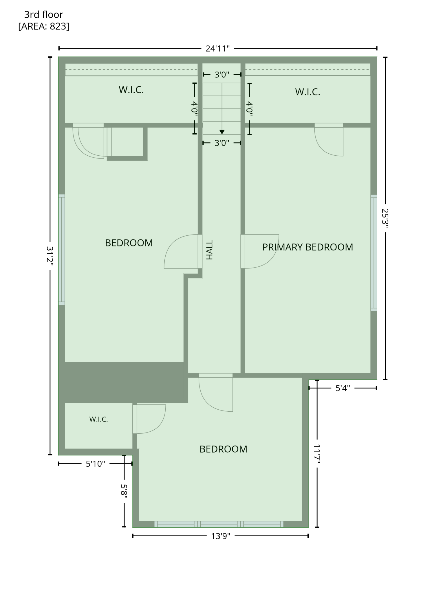 Upper Level Exterior Floor Plan
