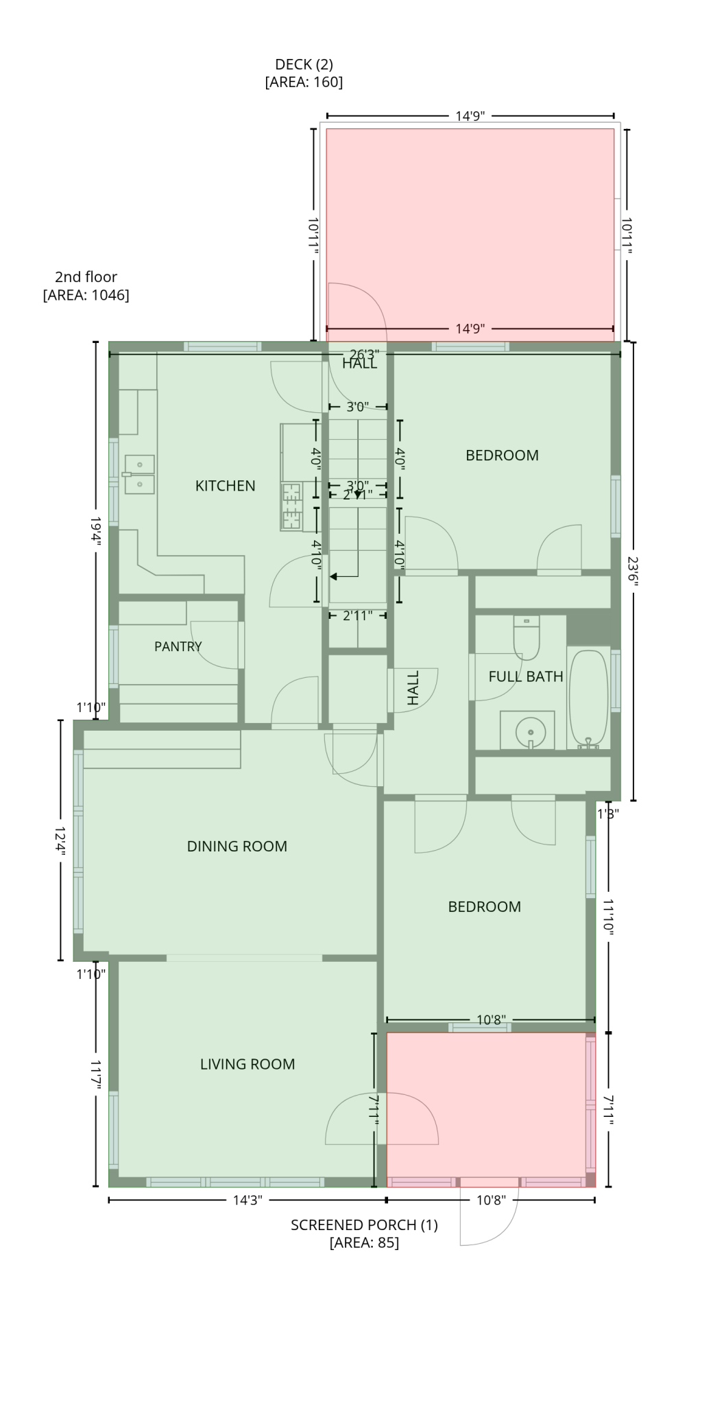 Main Level Exterior Floor Plan