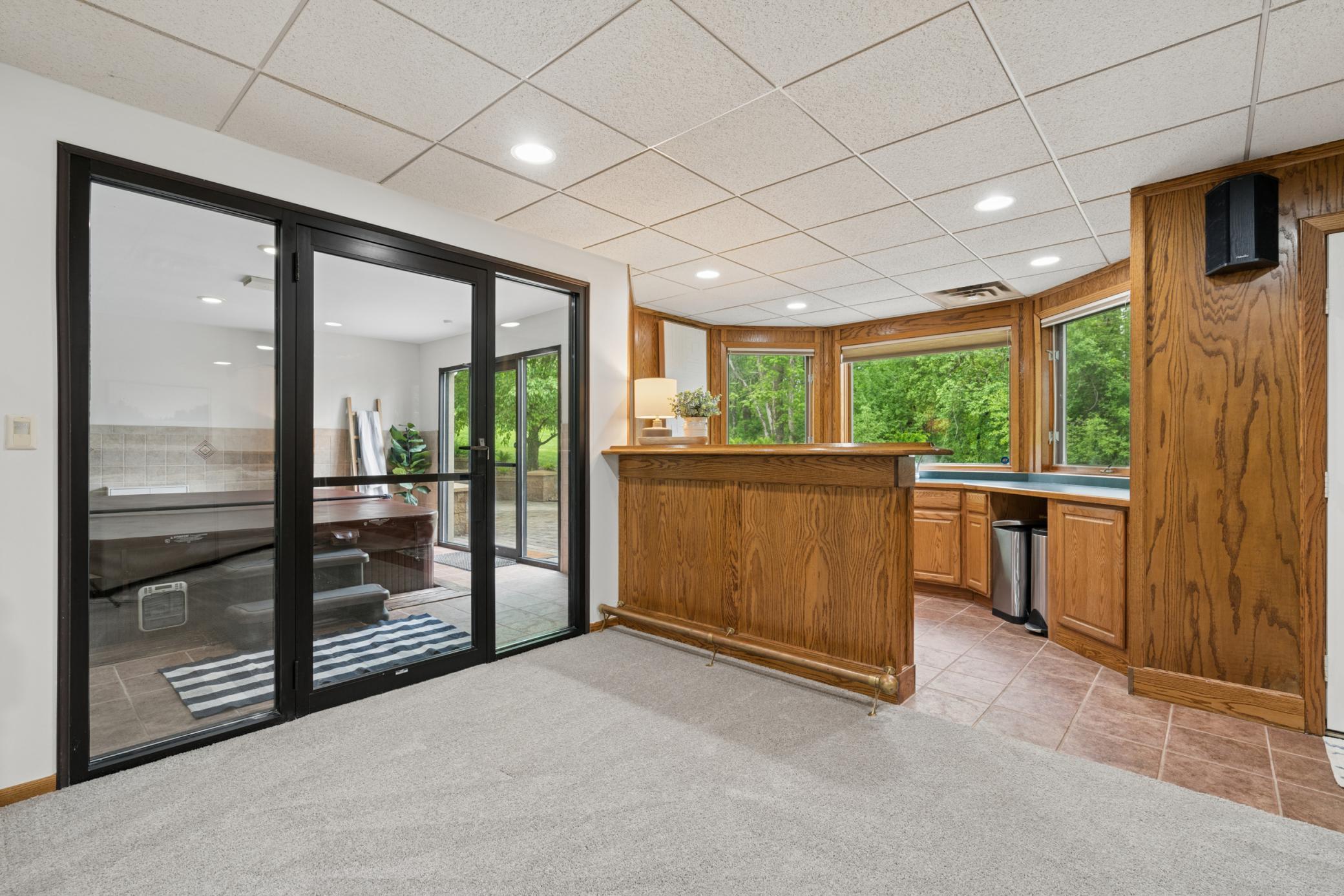 Lower Level Bar and Hot Tub Room
