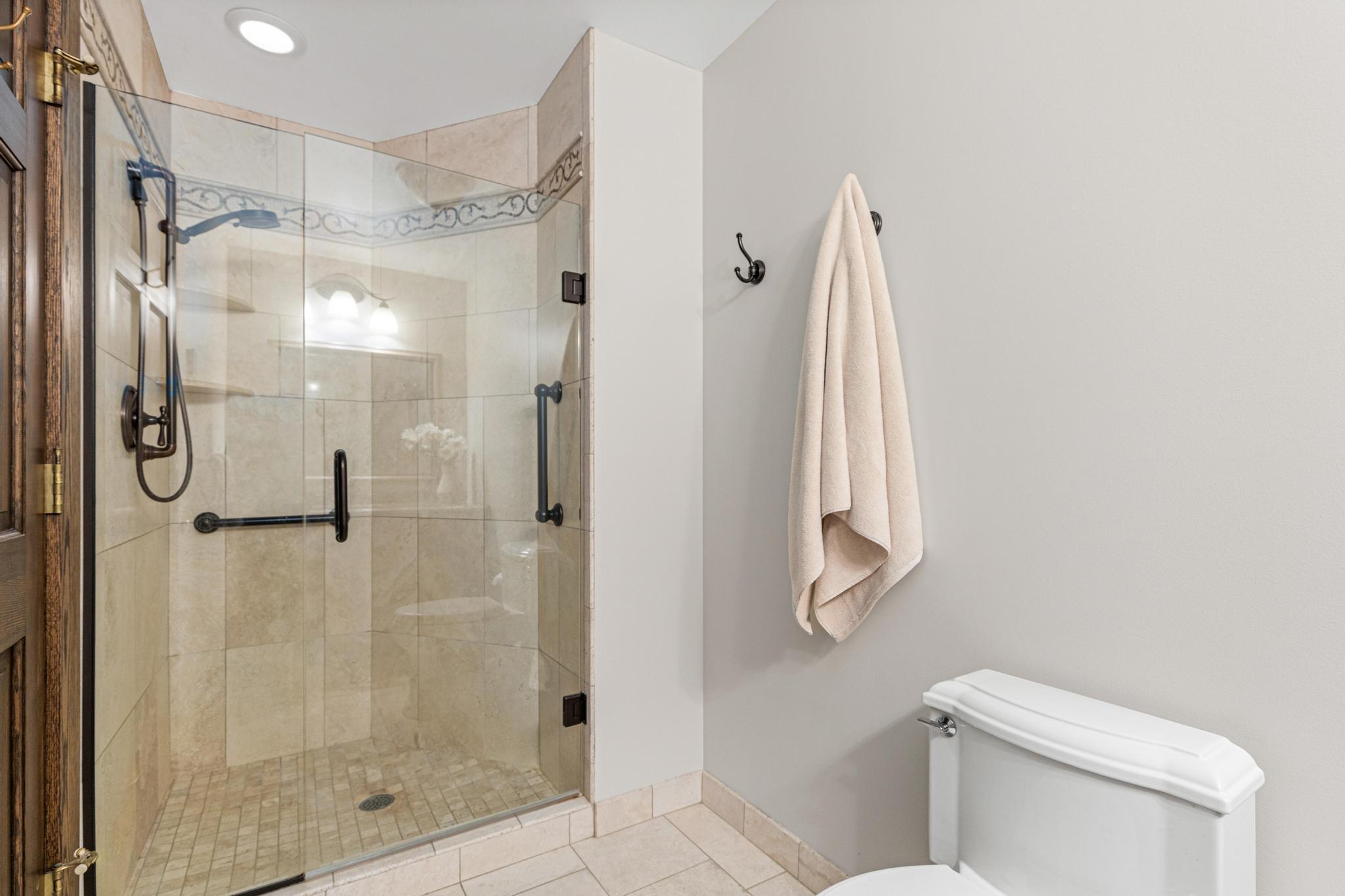 Beautiful tile work and private space for getting ready.