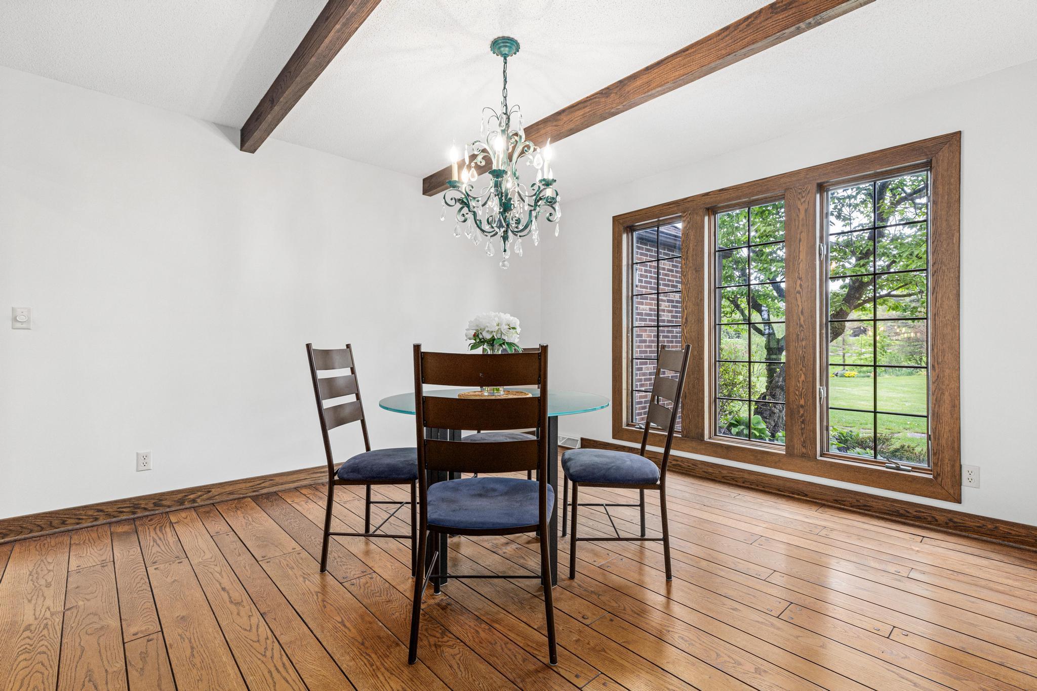 Oversized dining room allows for small and large group entertaining.
