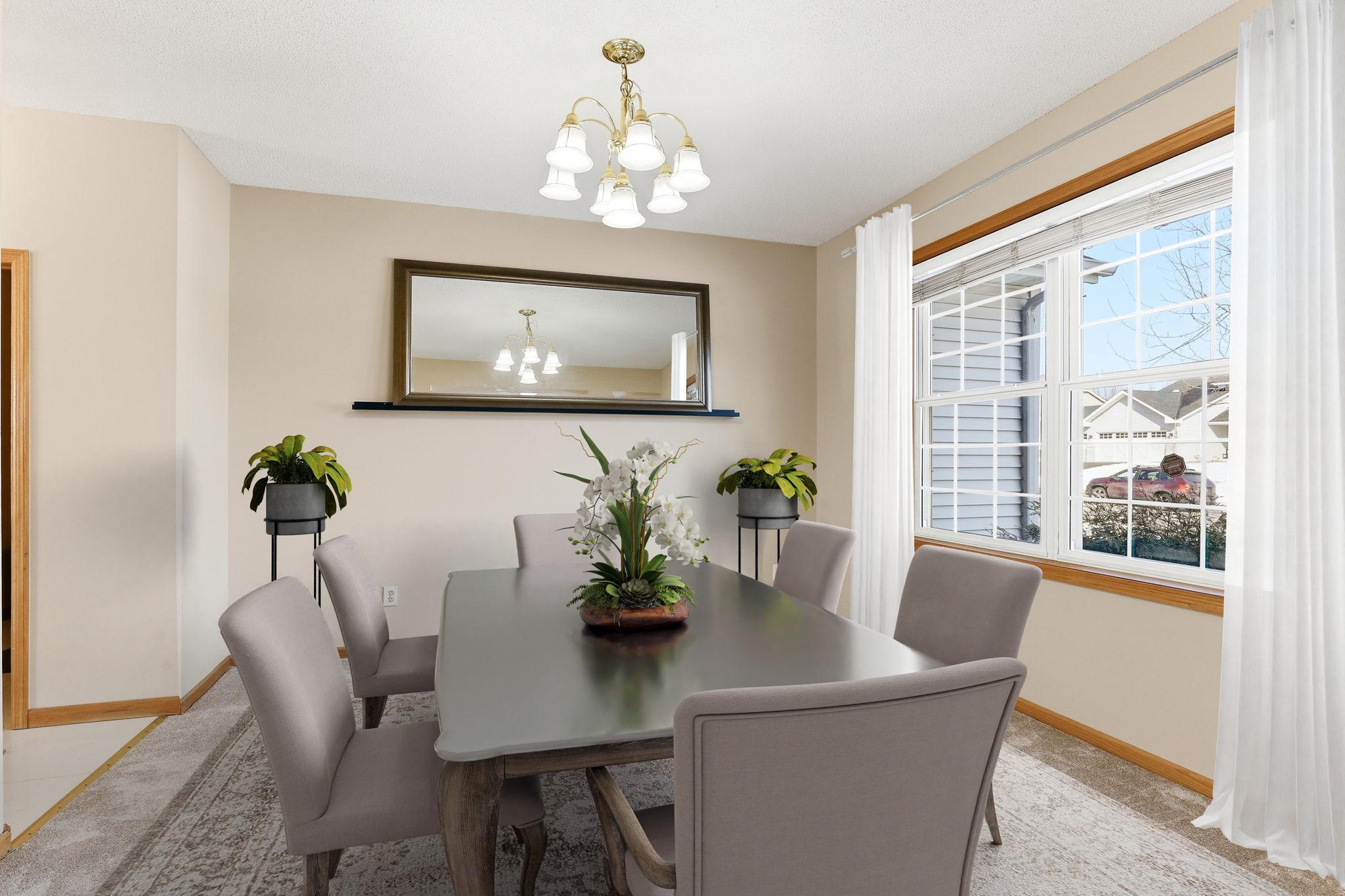 Formal dining room - virtually staged