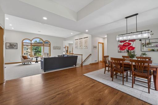 Spacious main level layout with formal dining and open living spaces.