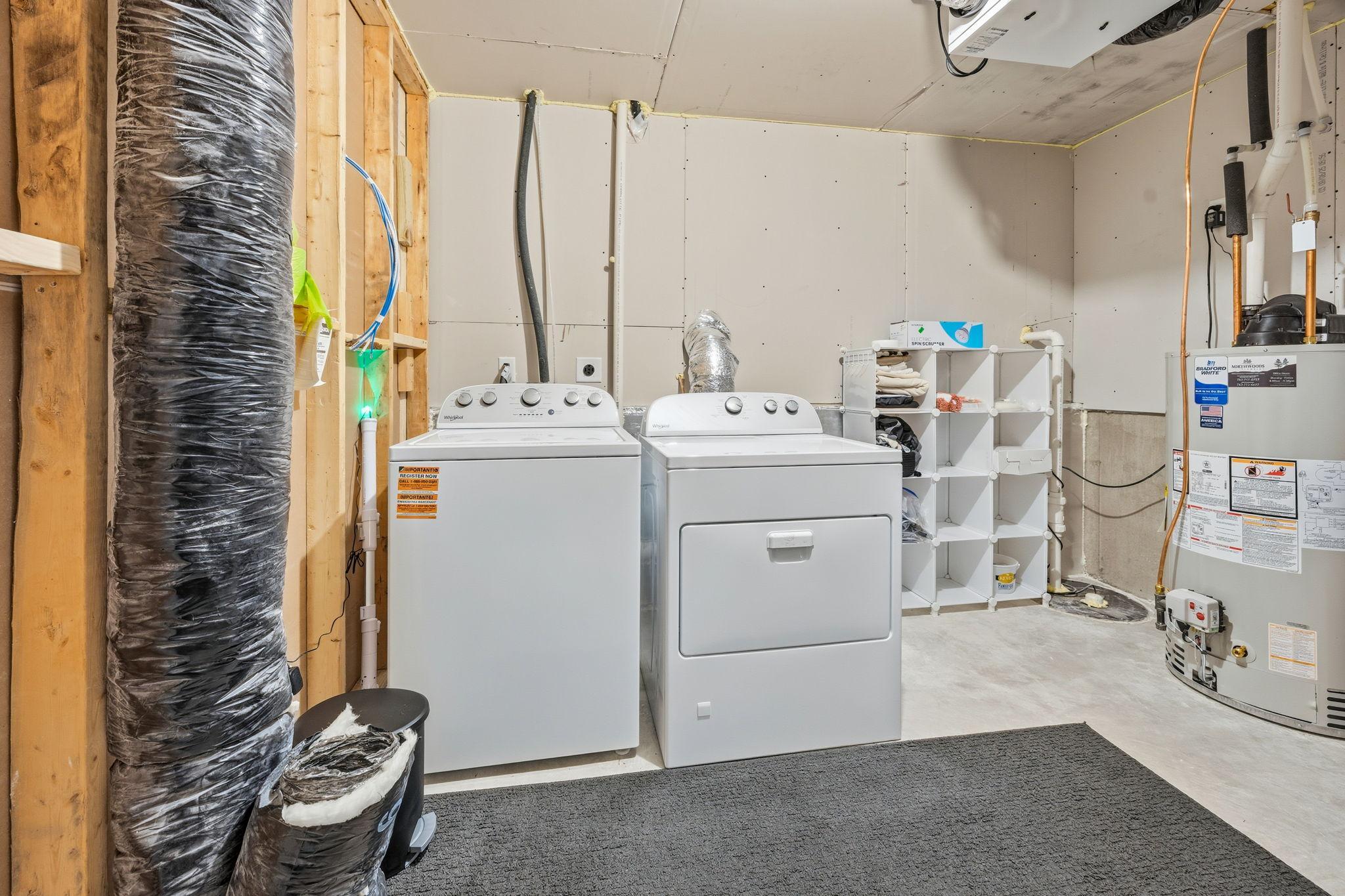 Mechanical Room with new Washer & Dryer!