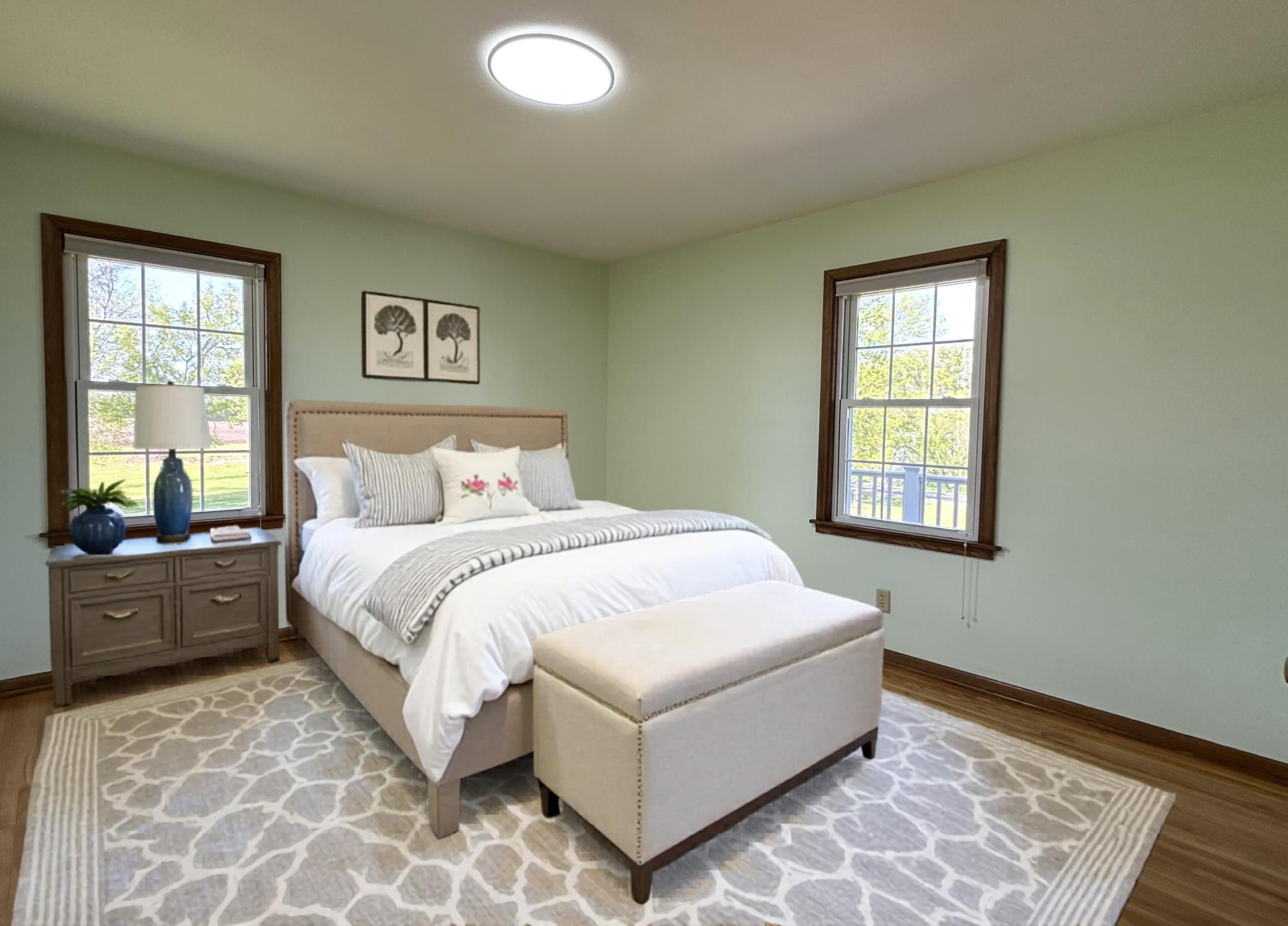 Bedroom staged