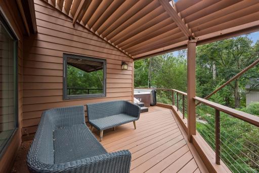 Newly stained third-floor deck with hot tub and plenty of space to enjoy all MN seasons.