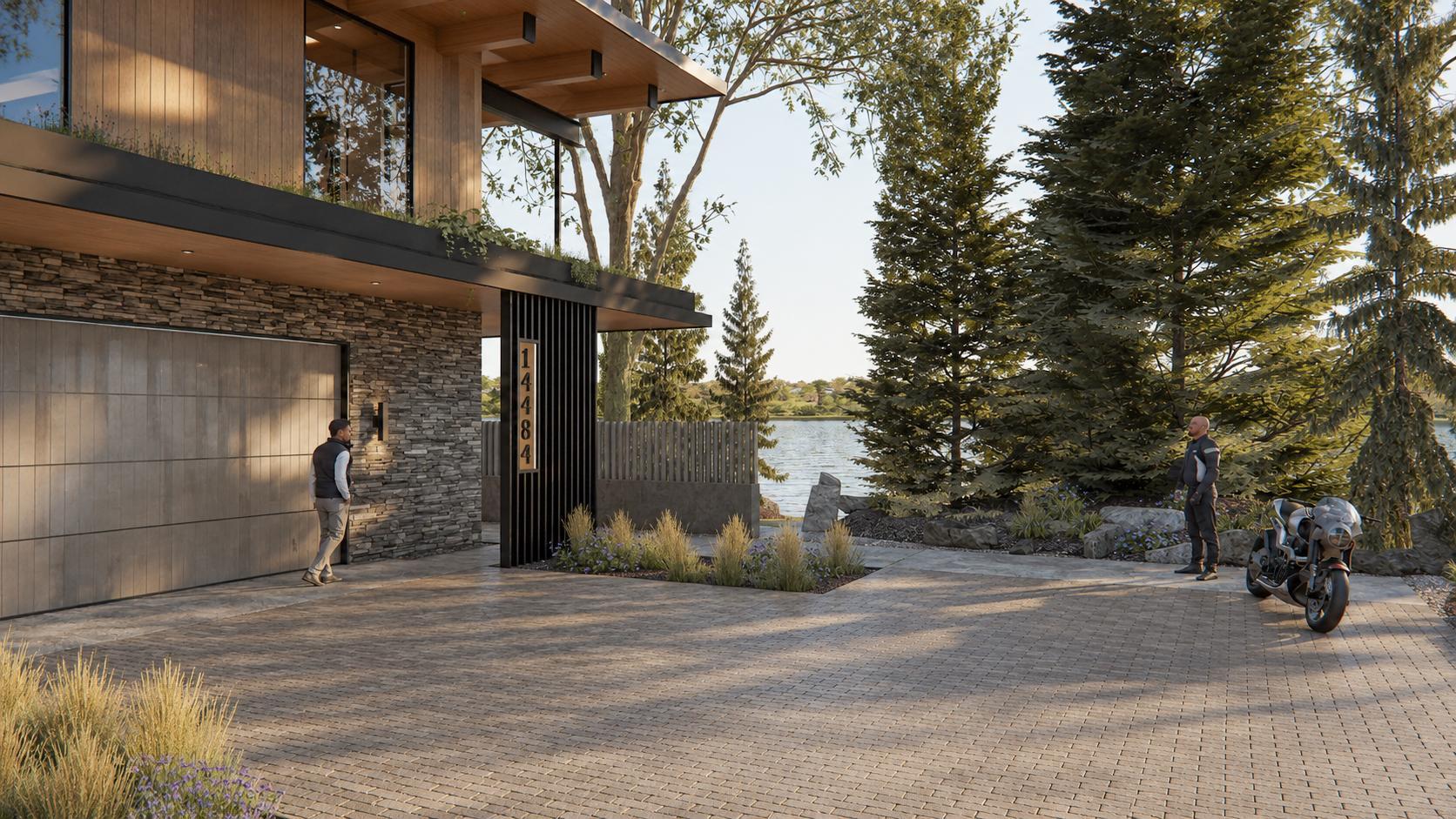 With 270 degree views, the waters edge is visible when you first arrive at the property and it is visible from almost every room in the home.