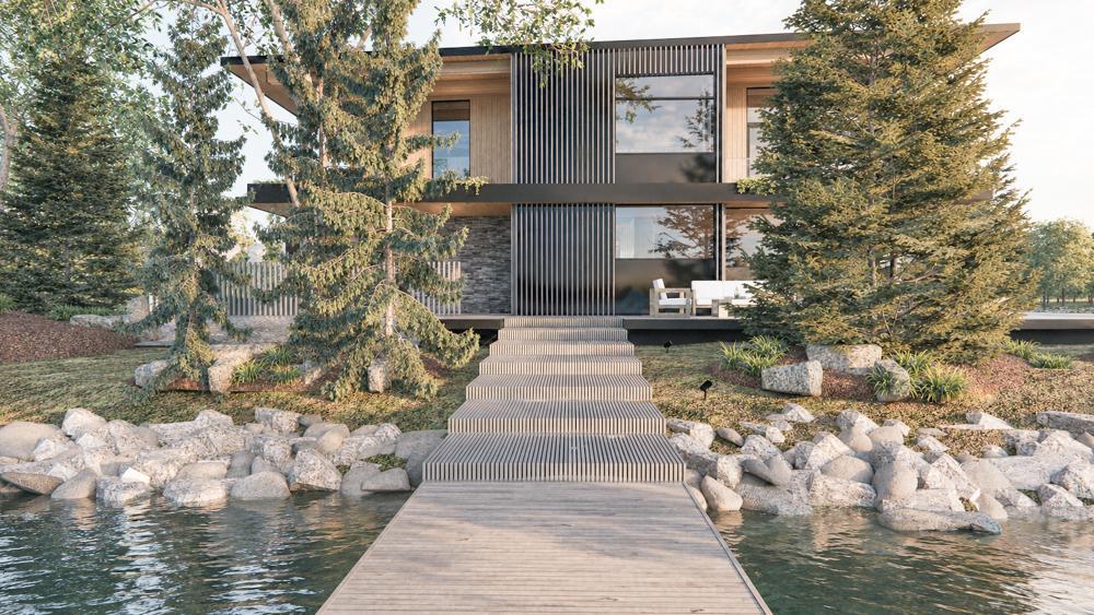 This south facing walkway allows access to your own private beach and an additional dock location. A rip-rap shoreline also protects the mature trees and landscaping from harsh weather