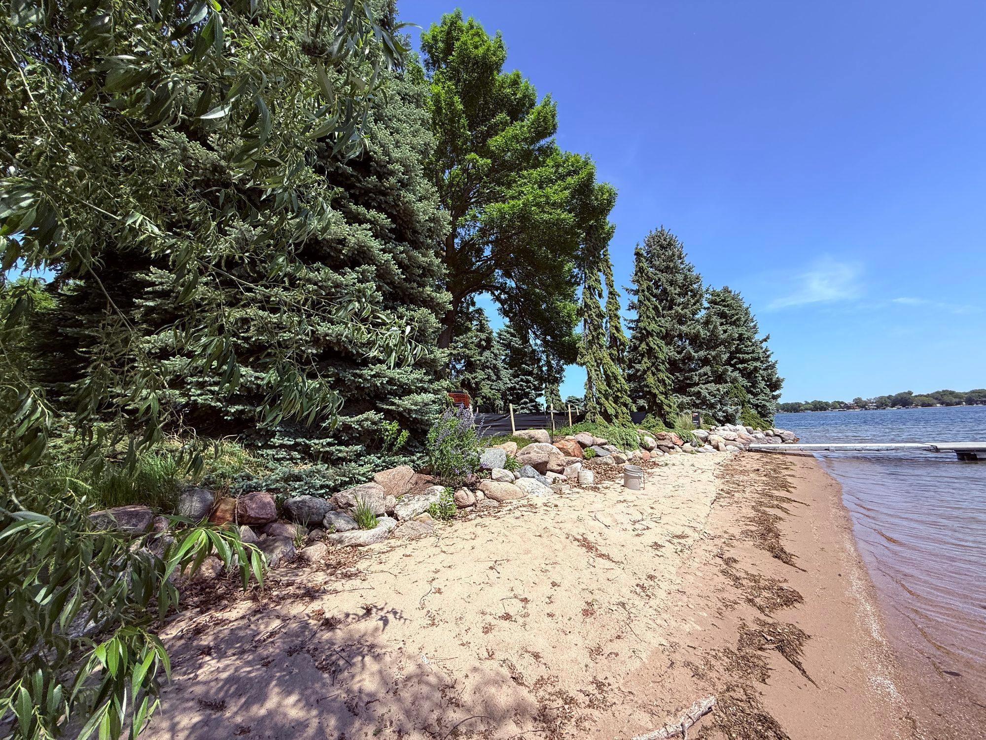 Sandy shoreline and beach