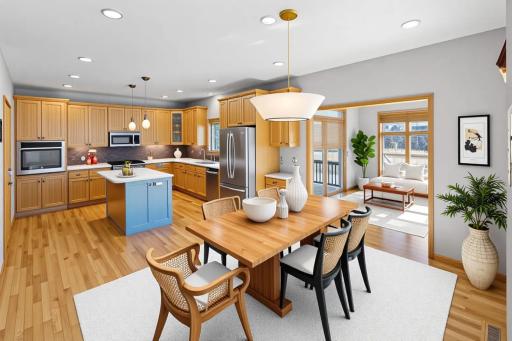 Great open and bright kitchen and dining - Virtually Stage Photo